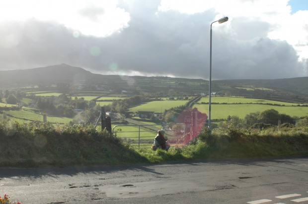 Drawing Tiveragh, the fairy hill, Cushendall, Antrim, N. Ireland (photo by Brian Saylor, 9.17.11)