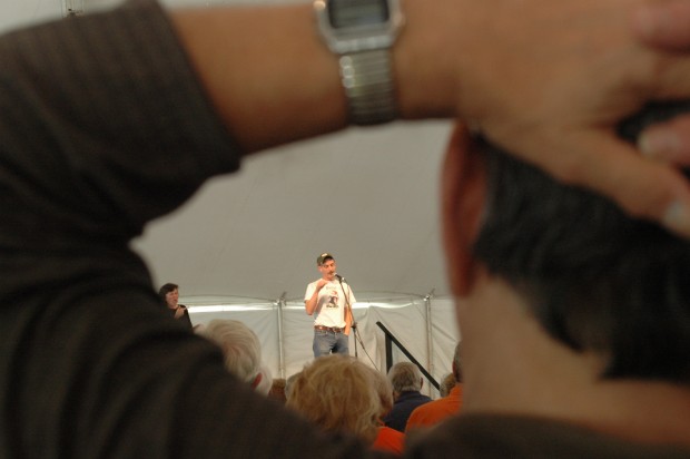Bill Lepp telling a story at the National Storytelling Festival in Jonesborough, TN, 10.5.12