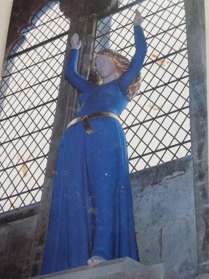 Statue of Mary in Ely Cathedral, Ely, England (postcard)