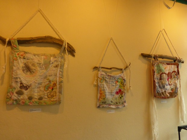 Anda's mixed media wall hangings.