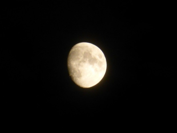 Waxing moon (6:28 pm, 12.2.14, Anchorage, Ak)