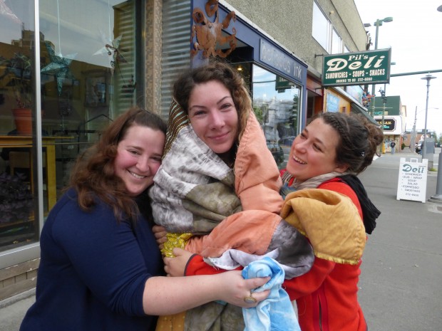 Pure love, pure joy: wrapped in the quilt-in-progress (9.2.14, Anchorage, Ak)