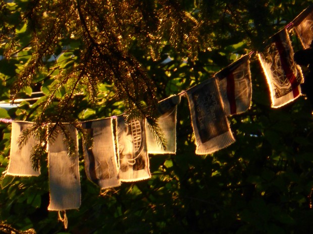 Prayer flags at Summer Solstice (10:30 pm, 6.22.15, Anchorage, Ak)